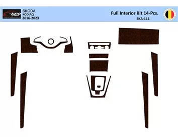 Skoda Kodiaq 2018 3D Interior Dashboard Trim Kit Dash Trim Dekor 14-Parts - 1 - Interior Dash Trim Kit