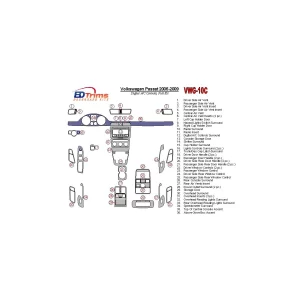 Volkswagen Passat 2006-2009 Full Set, Automatic AC Control Interior BD Dash Trim Kit
