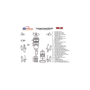Volkswagen Passat 2006-2009 Manual Gearbox AC Controls, Basic Set Interior BD Dash Trim Kit