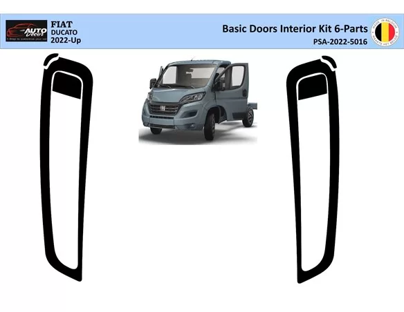 Fiat Ducato 2022 3D Doors Interior Dashboard Trim Kit Dash Trim Dekor 6-Parts - 1 - Interior Dash Trim Kit