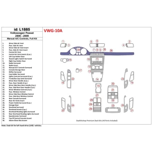 Volkswagen Passat 2006-2009 Manual Gearbox AC Controls, Full Set Interior BD Dash Trim Kit 2