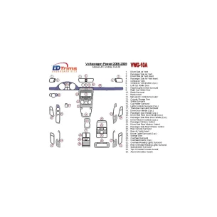 Volkswagen Passat 2006-2009 Manual Gearbox AC Controls, Full Set Interior BD Dash Trim Kit