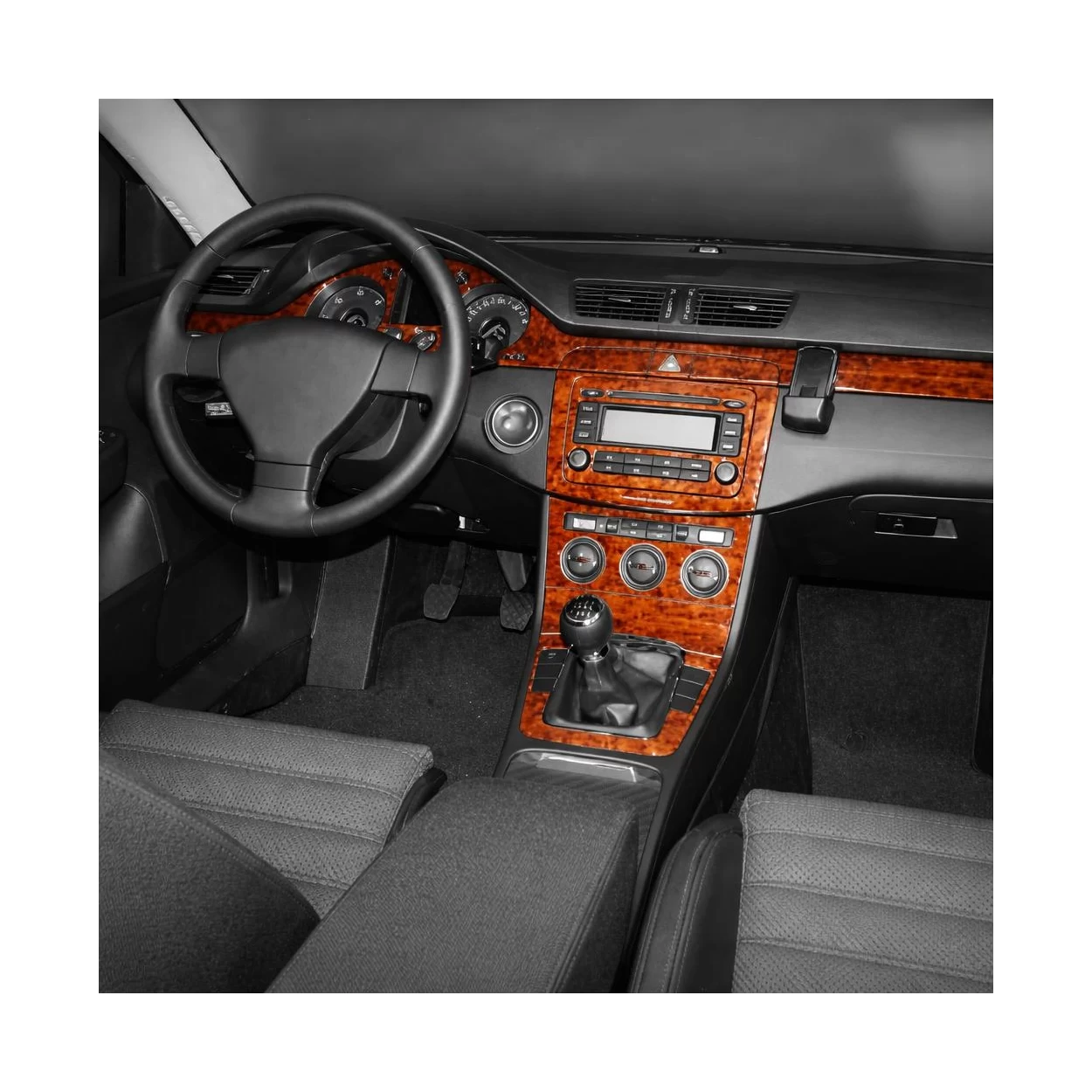 Volkswagen Passat B6 Tacho 02.05 09.10 3D Interior Dashboard Trim Kit Dash Trim Dekor 3-Parts