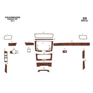 Volkswagen Passat B7 01.2010 3D Interior Dashboard Trim Kit Dash Trim Dekor 17-Parts 2