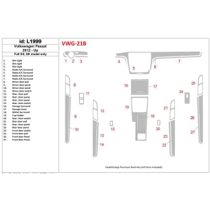 Volkswagen Passat B7 2012-UP SE Model Interior BD Dash Trim Kit 2