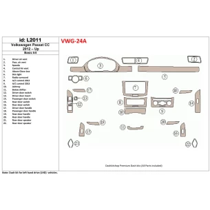 Volkswagen Passat CC 2012-UP Basic Set Interior BD Dash Trim Kit 2