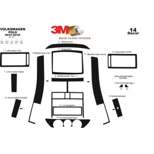 Volkswagen Polo 9N 09.01-02.05 3D Interior Dashboard Trim Kit Dash Trim Dekor 14-Parts 2
