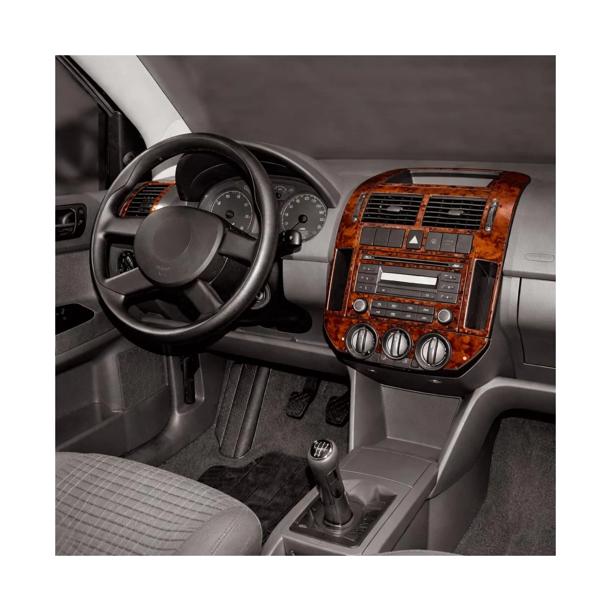 Volkswagen Polo 9N3 03.05-08.09 3D Interior Dashboard Trim Kit Dash Trim Dekor 15-Parts