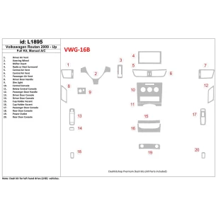 Volkswagen Routan 2009-UP Full Set, Manual Gearbox AC Interior BD Dash Trim Kit