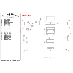 Volkswagen Routan 2009-UP Full Set,Automatic AC Interior BD Dash Trim Kit
