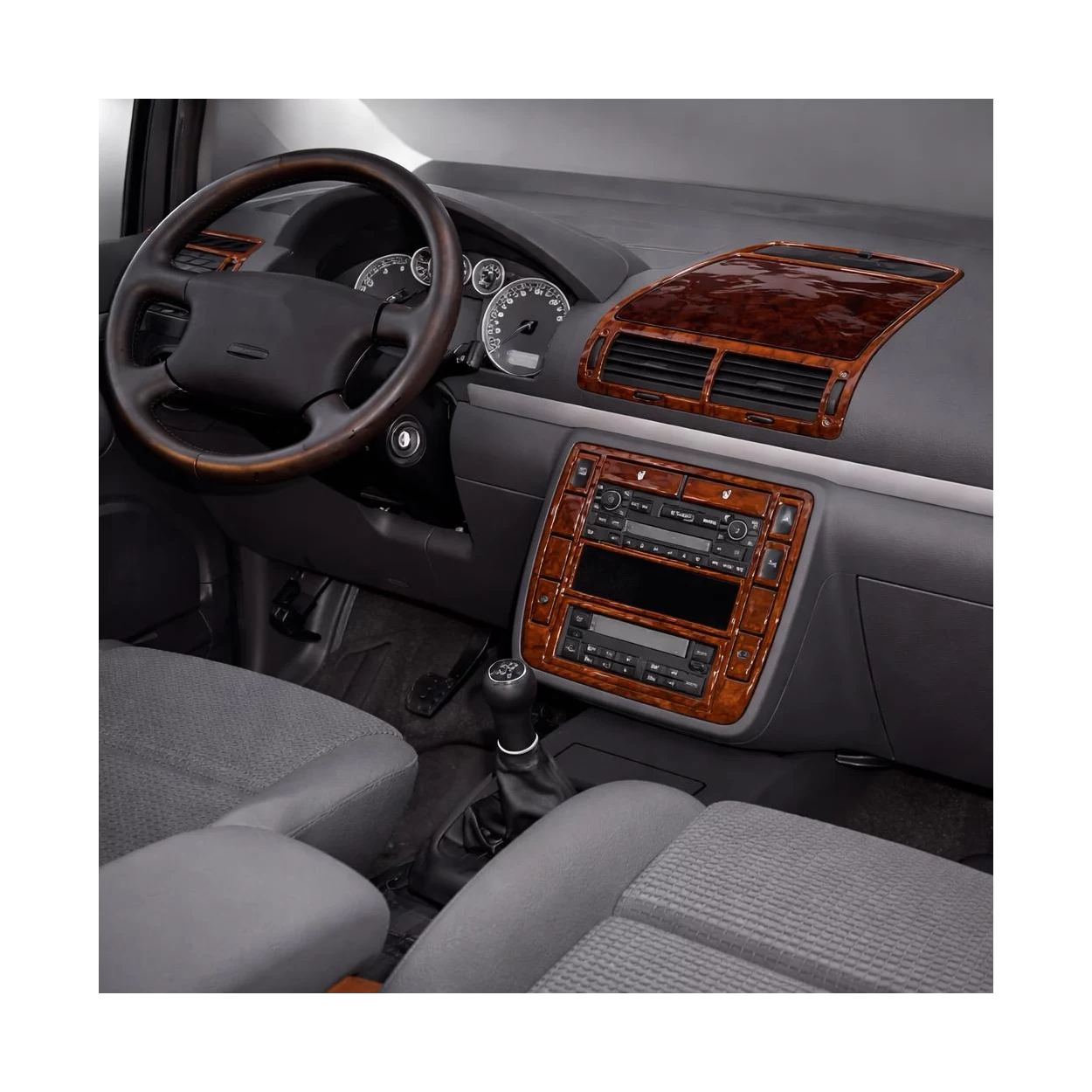 Volkswagen Sharan 04.00-12.09 3D Interior Dashboard Trim Kit Dash Trim Dekor 24-Parts