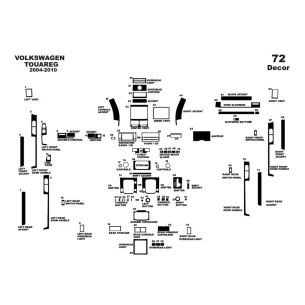Volkswagen Touareg 2004-2010 3D Interior Dashboard Trim Kit Dash Trim Dekor 72-Parts 2