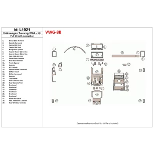 Volkswagen Touareg 2004-UP Full Set, With NAVI Interior BD Dash Trim Kit 2