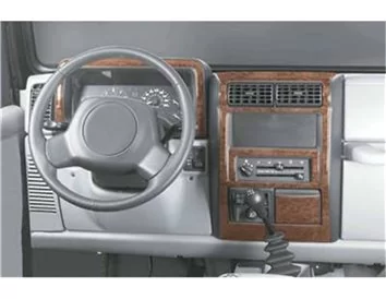 Chrysler Wrangler 09.1996 3D Interior Dashboard Trim Kit Dash Trim Dekor 10-Parts - 1 - Interior Dash Trim Kit