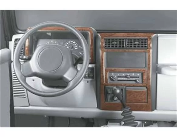 Chrysler Wrangler 09.1996 3D Interior Dashboard Trim Kit Dash Trim Dekor 10-Parts - 1 - Interior Dash Trim Kit