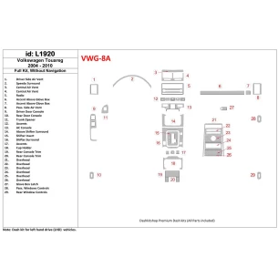 Volkswagen Touareg 2004-UP Full Set, Without NAVI Interior BD Dash Trim Kit 2