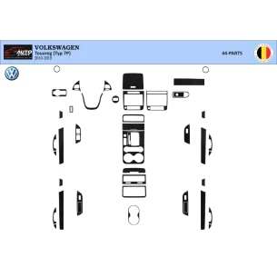 Volkswagen Touareg 2011-2017 3D Interior Dashboard Trim Kit Dash Trim Dekor 35-Parts