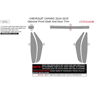 Chevrolet Camaro 2010-2015 interior dash kit, Optional WHZ Front Dash And Door Trim, 8 Pcs. 2