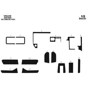 Volvo 440-460 08.88-08.93 3D Interior Dashboard Trim Kit Dash Trim Dekor 15-Parts 2