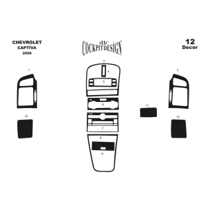 Chevrolet Captiva 01.07-01.12 3D Interior Dashboard Trim Kit Dash Trim Dekor 12-Parts 2
