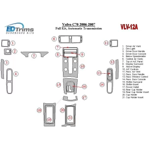 Volvo C70 2006-2010 Full Set, Automatic Gear Interior BD Dash Trim Kit 2