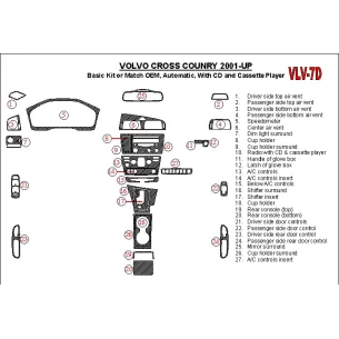 Volvo Cross Country 2001-2004 Basic Set, With CD and Compact Casette audio, OEM Compliance Interior BD Dash Trim Kit 2