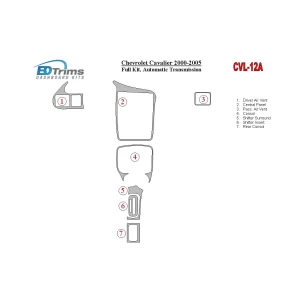 Chevrolet Cavalier 2000-2005 Full Set, Automatic Gear Interior BD Dash Trim Kit