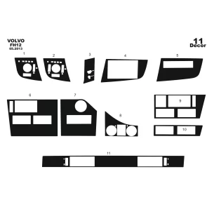 Volvo FH Version 4 01.2013 3D Interior Dashboard Trim Kit Dash Trim Dekor 11-Parts 2