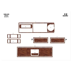 Volvo FH Version 4 01.2013 3D Interior Dashboard Trim Kit Dash Trim Dekor 12-Parts 2