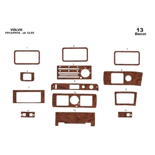 Volvo FH12/FH16-ab 12.93 3D Interior Dashboard Trim Kit Dash Trim Dekor 13-Parts 2