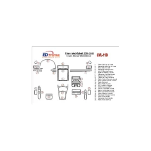 Chevrolet Cobalt 2005-UP Coupe, Manual Gear Box Interior BD Dash Trim Kit