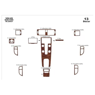 Volvo S 40-V 50-C 30 06.2003 3D Interior Dashboard Trim Kit Dash Trim Dekor 13-Parts 2