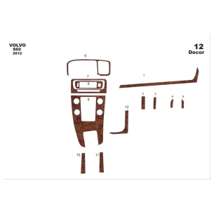 Volvo S 60 01.2012 3D Interior Dashboard Trim Kit Dash Trim Dekor 12-Parts 2