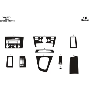 Volvo S 60 08.00-04.05 3D Interior Dashboard Trim Kit Dash Trim Dekor 10-Parts 2