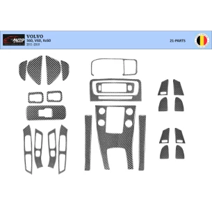Volvo S 60 V60 2010–2018 3D Interior Dashboard Trim Kit Dash Trim Dekor 21-Parts