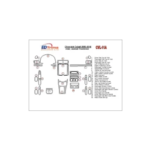 Chevrolet Cobalt 2005-UP Sedan, Automatic Gear Interior BD Dash Trim Kit