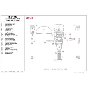 Volvo S80 2004-2006 Full Set, With CD Interior BD Dash Trim Kit