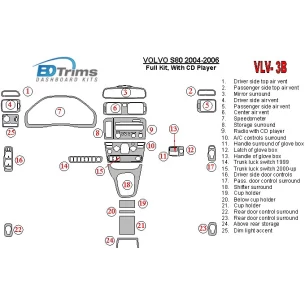 Volvo S80 2004-2006 Full Set, With CD Interior BD Dash Trim Kit