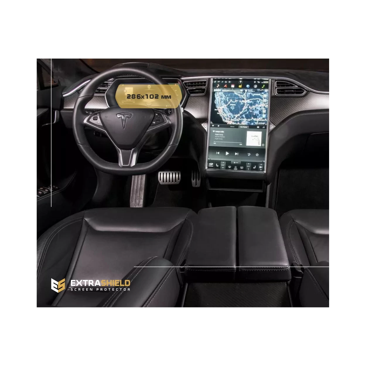 Tesla Model S 2012 - Present Digital Speedometer 12,3" ExtraShield Screeen Protector
