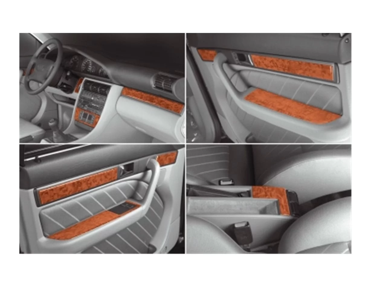 Audi 100 A6 10.90-03.97 3D Interior Dashboard Trim Kit Dash Trim Dekor 22-Parts - 1 - Interior Dash Trim Kit