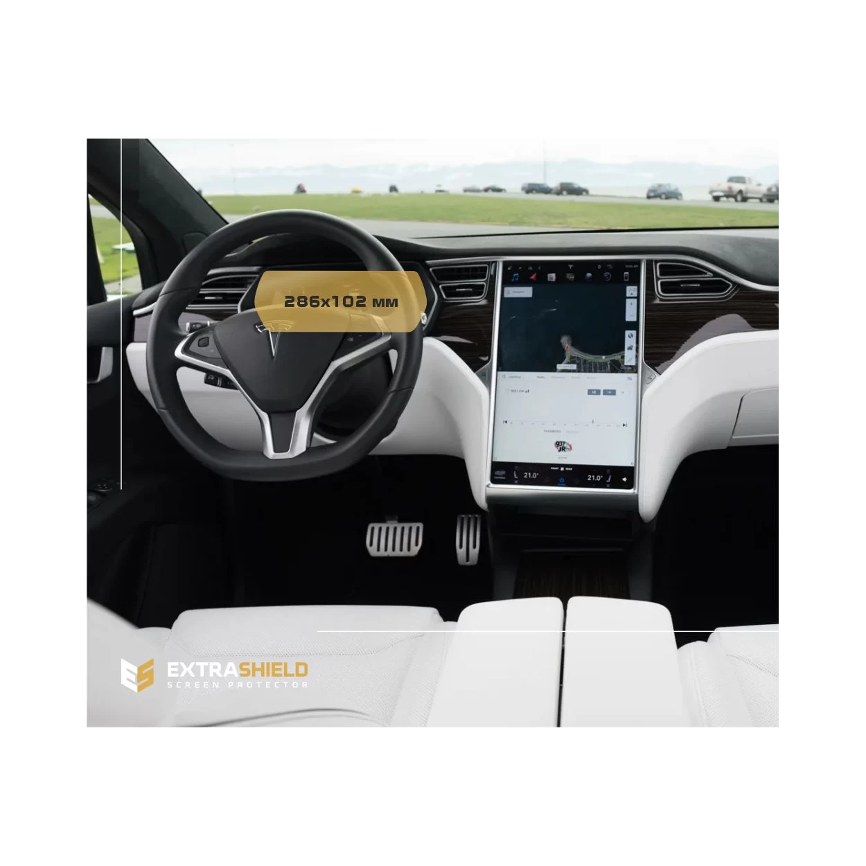 Tesla Model X 2015 - Present Digital Speedometer 12,3" ExtraShield Screeen Protector