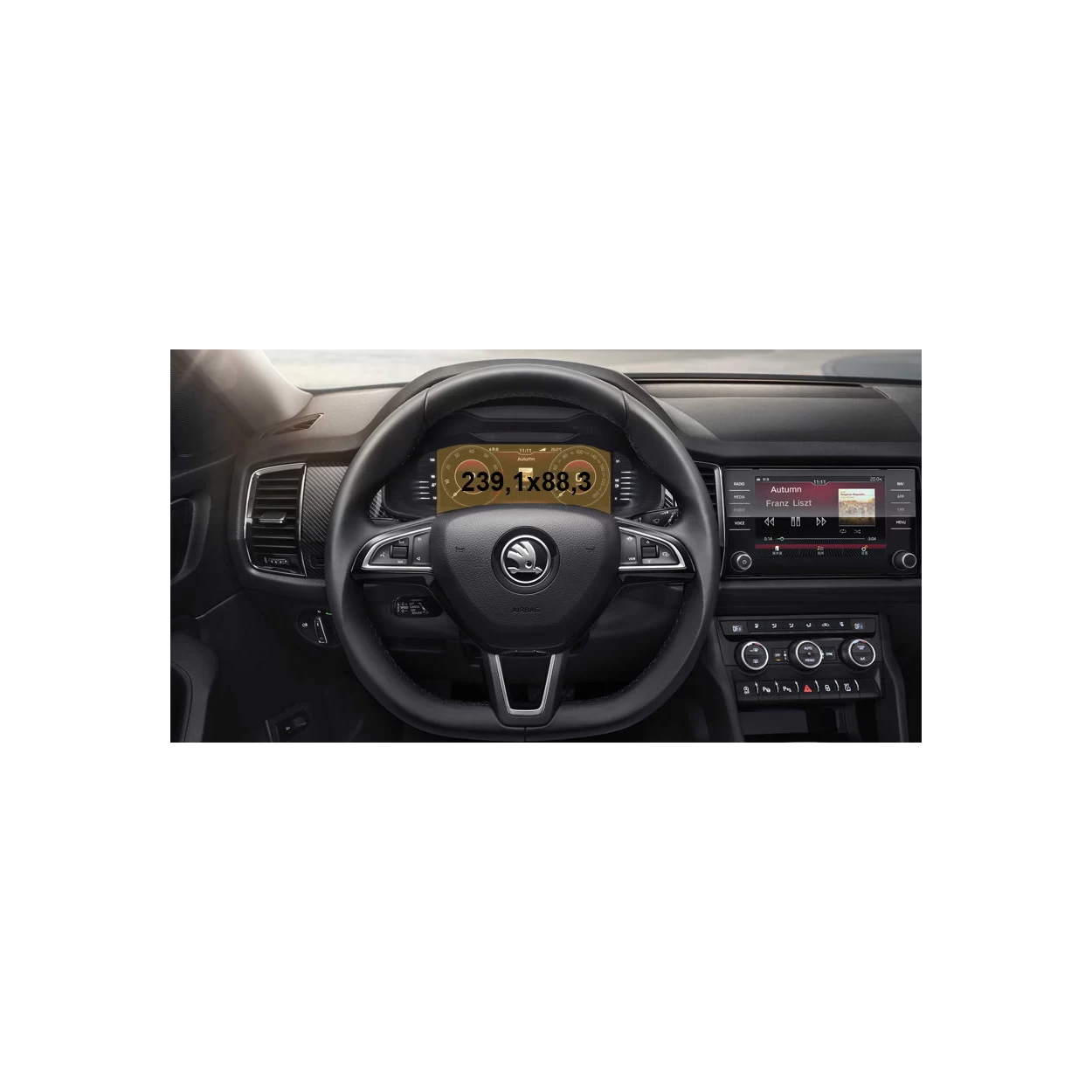 Skoda Kodiaq (NS7) 2016 - Present Digital Speedometer LCD-Digi 10,25" ExtraShield Screeen Protector