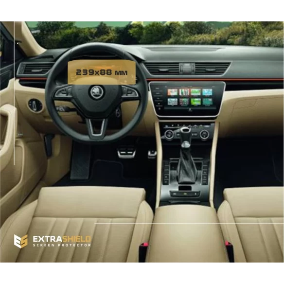 Skoda Superb (B8) 2015 - Present Digital Speedometer LCD-Digi 10,25" ExtraShield Screeen Protector