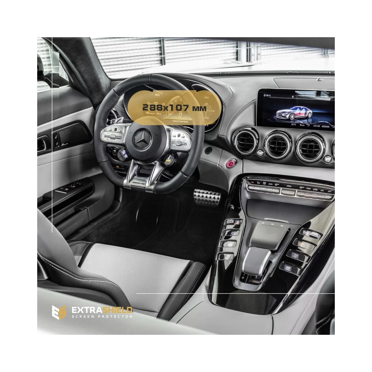 Mercedes-Benz AMG GT (X290) 2018 - Present Digital Speedometer + Multimedia 12,3" ExtraShield Screeen Protector