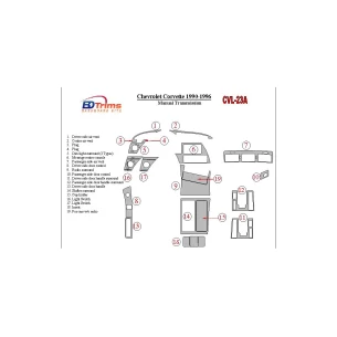 Chevrolet Corvette 1990-1996 Manual Gear Box Interior BD Dash Trim Kit