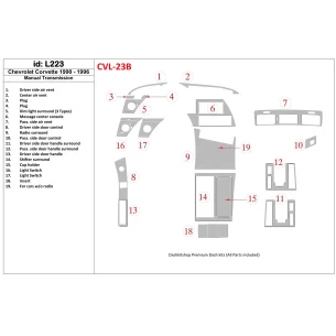 Chevrolet Corvette 1990-1996 Manual Gear Box Interior BD Dash Trim Kit