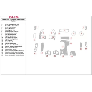 Chevrolet Corvette 1998-2004 Full Set Interior BD Dash Trim Kit 2
