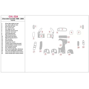 Chevrolet Corvette 1998-2004 Full Set Interior BD Dash Trim Kit