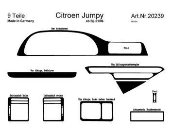 Citroen Jumpy 01.96-12.06 3D Interior Dashboard Trim Kit Dash Trim Dekor 9-Parts