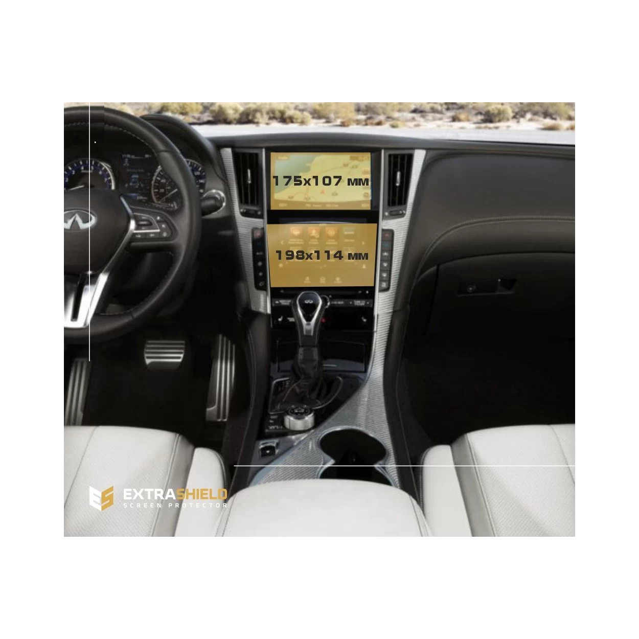 Infiniti Q60 (CV37) 2017 - Present Multimedia + Climate-Control 7-8" ExtraShield Screeen Protector